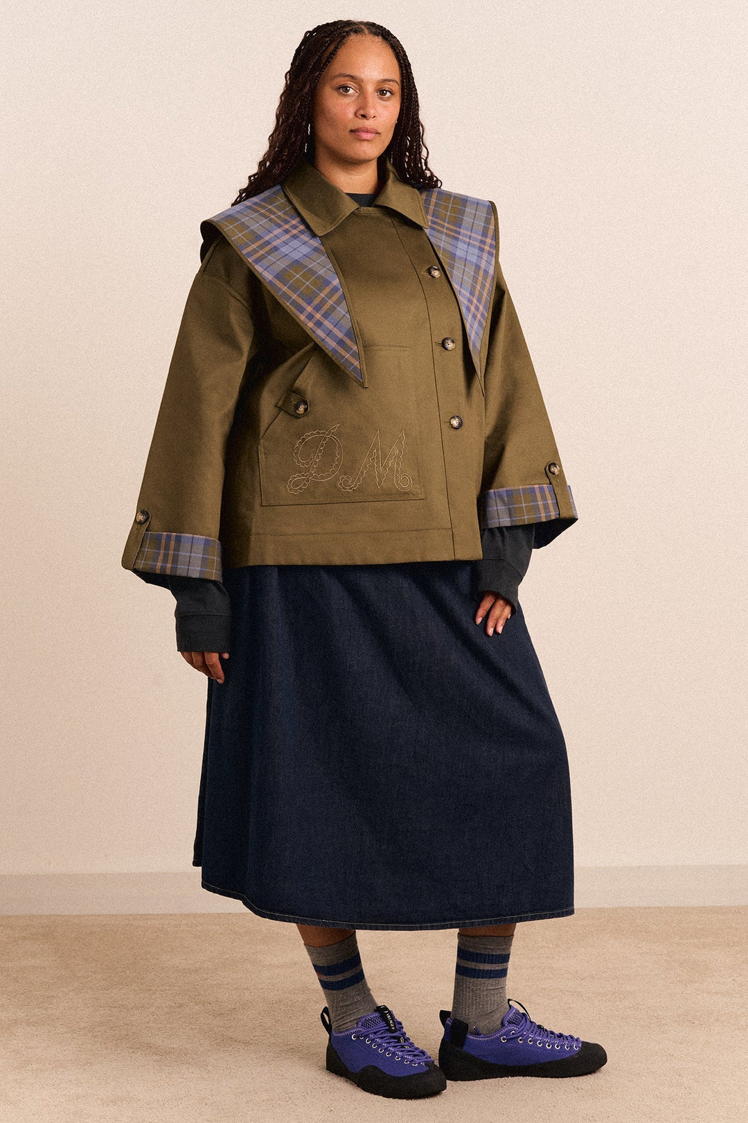 Damson Madder - Jerry Crop Olive Trench Coat - Kalifornia Jean Bar