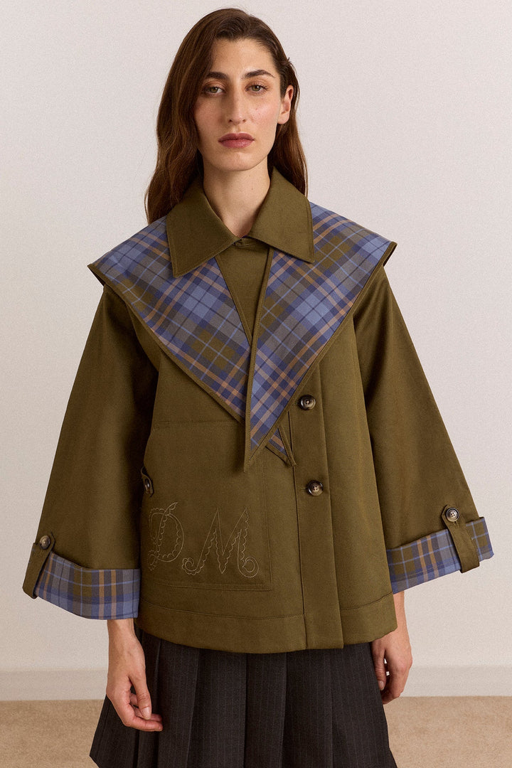 Damson Madder - Jerry Crop Olive Trench Coat - Kalifornia Jean Bar