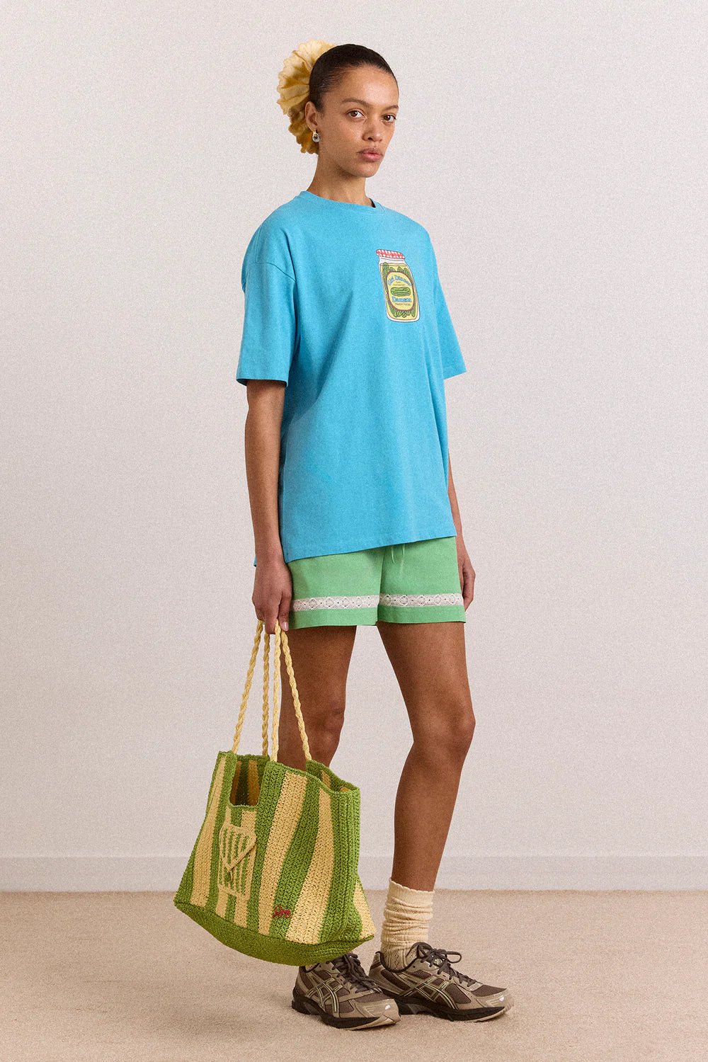 Damson Madder - Jovie Lace Insert Short In Mint - Kalifornia Jean Bar