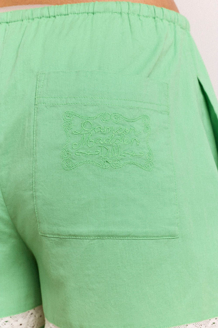 Damson Madder - Jovie Lace Insert Short In Mint - Kalifornia Jean Bar
