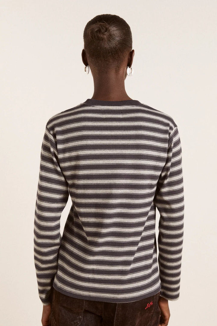 Damson Madder - Lilah L/S in Grey Marl Stripe - Kalifornia Jean Bar
