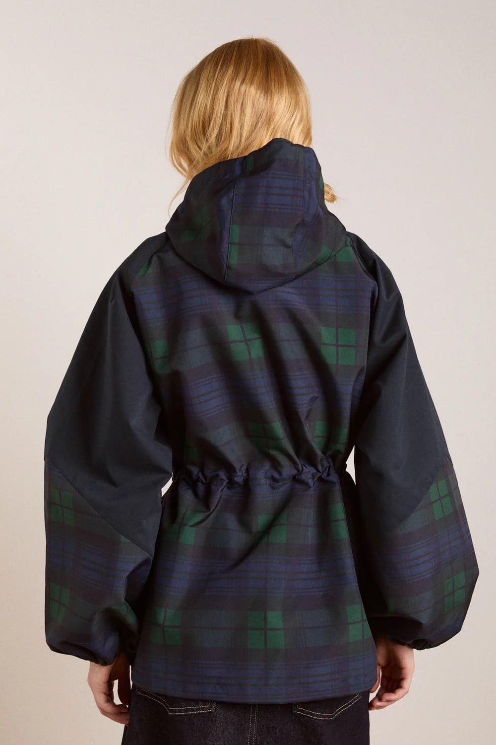Damson Madder - Liu Raincoat in Navy Check - Kalifornia Jean Bar