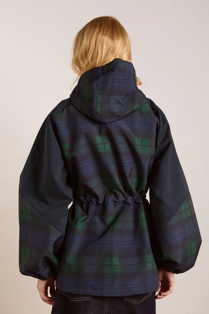 Damson Madder - Liu Raincoat in Navy Check - Kalifornia Jean Bar