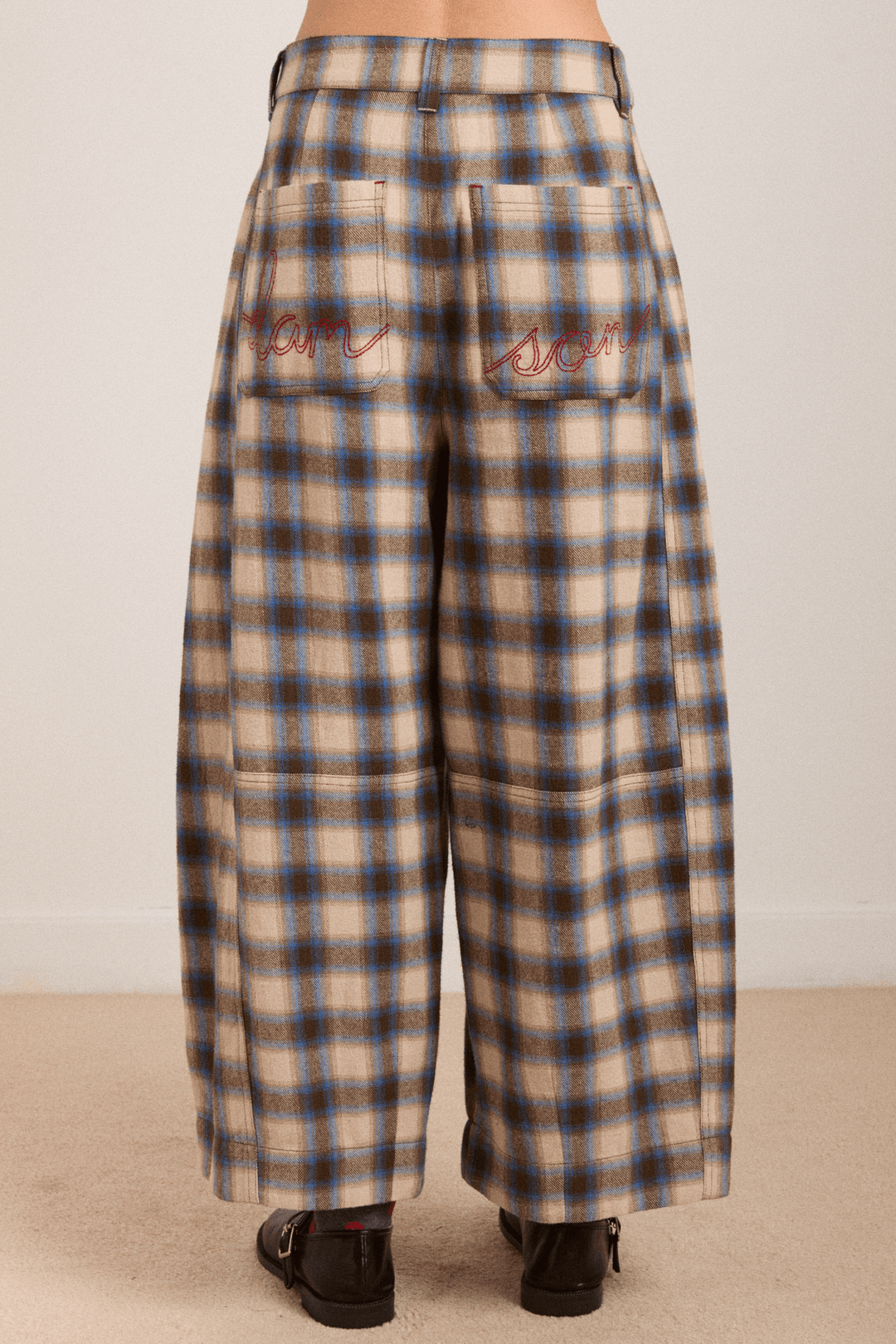 Damson Madder - Mara Trouser in Blur Brushed Check - Kalifornia Jean Bar