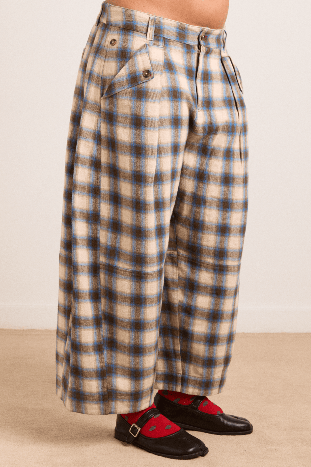 Damson Madder - Mara Trouser in Blur Brushed Check - Kalifornia Jean Bar