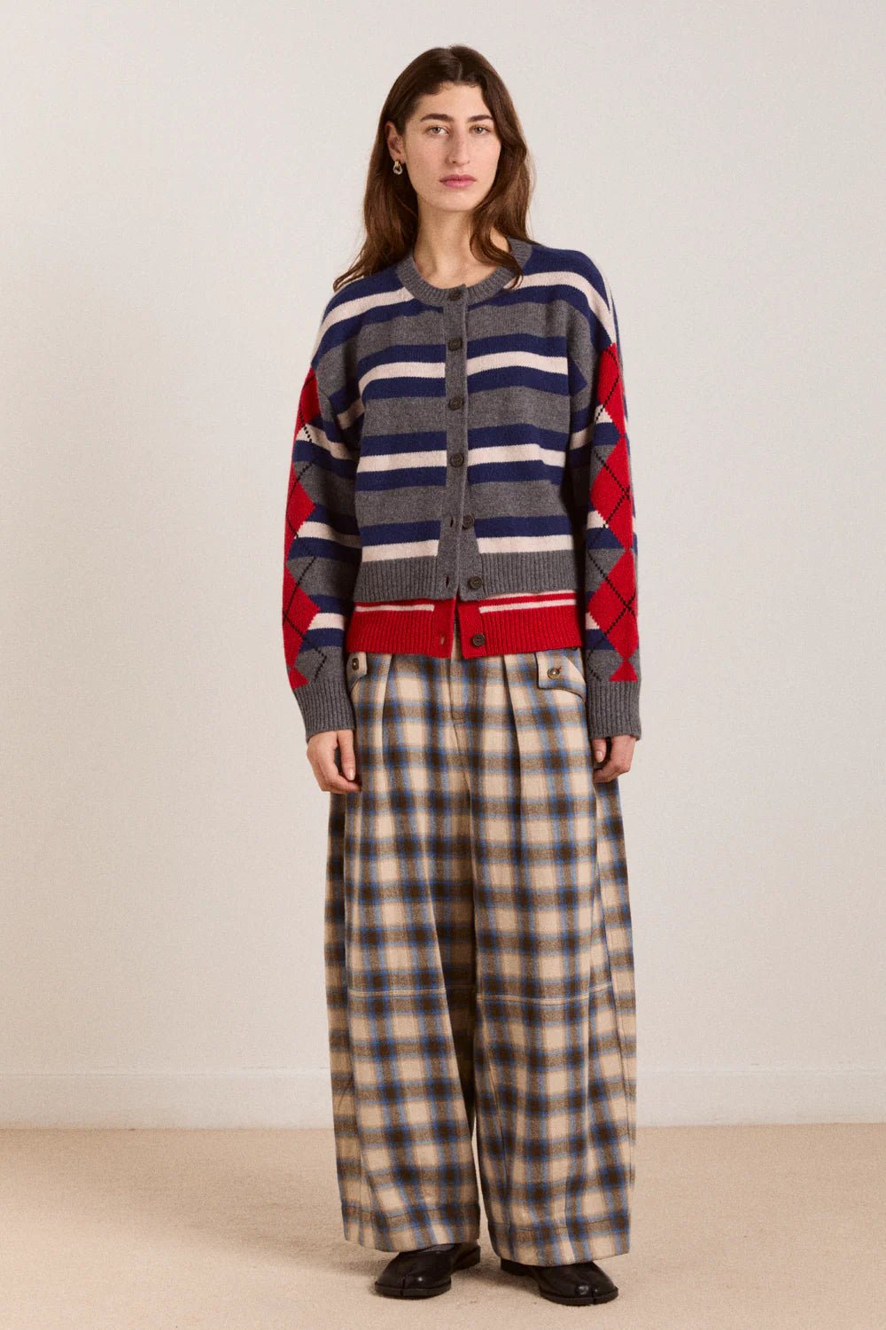 Damson Madder - Mara Trouser Multi Brushed Check - Kalifornia Jean Bar