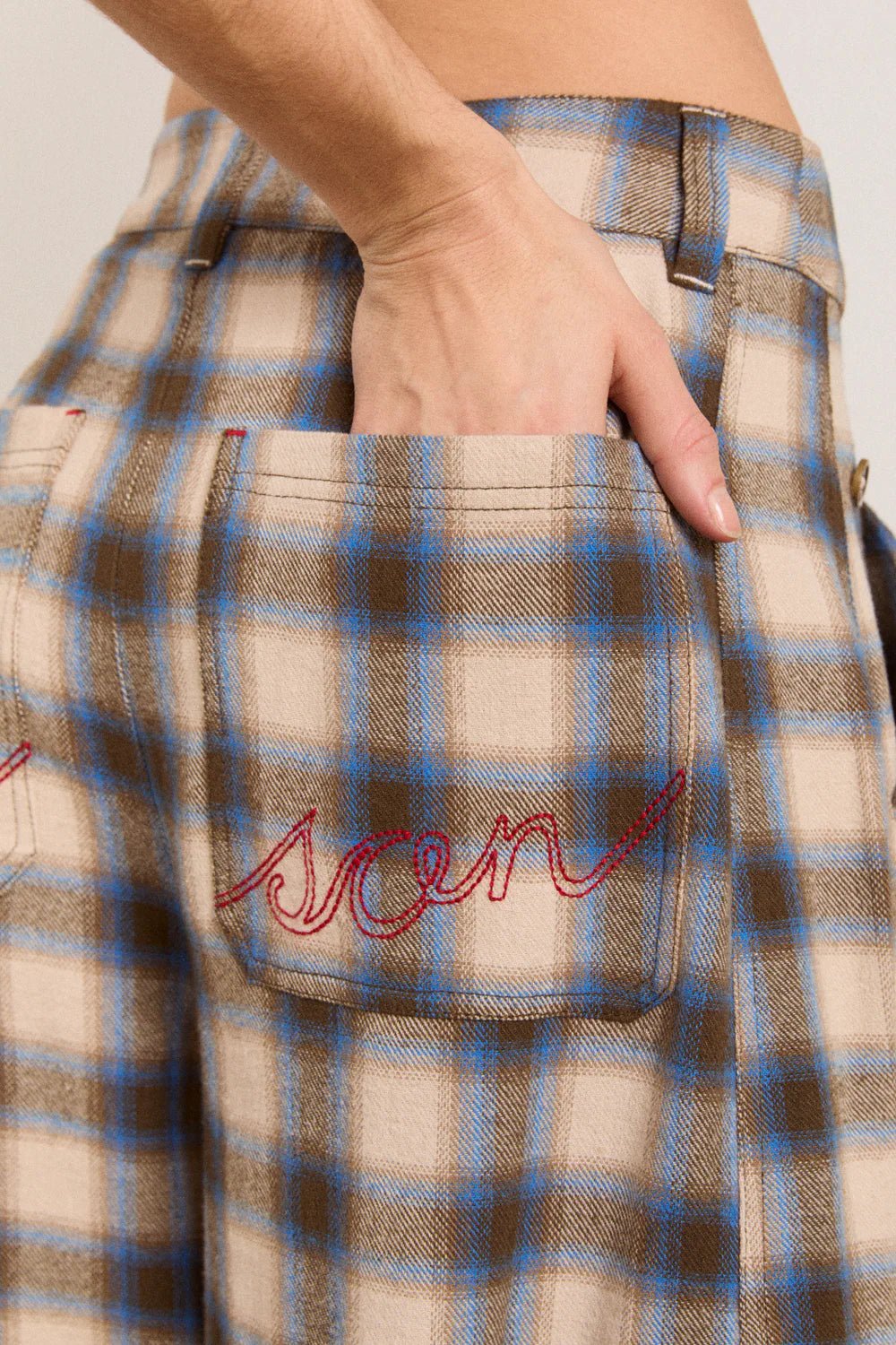 Damson Madder - Mara Trouser Multi Brushed Check - Kalifornia Jean Bar