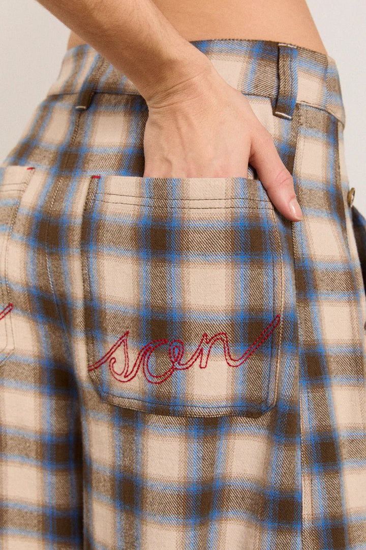 Damson Madder - Mara Trouser Multi Brushed Check - Kalifornia Jean Bar