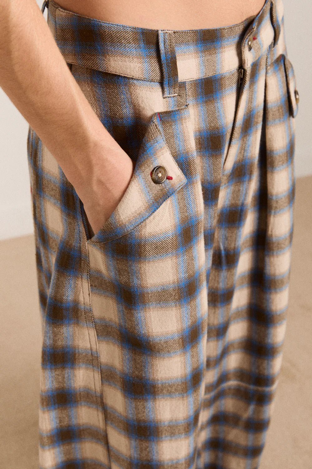 Damson Madder - Mara Trouser Multi Brushed Check - Kalifornia Jean Bar