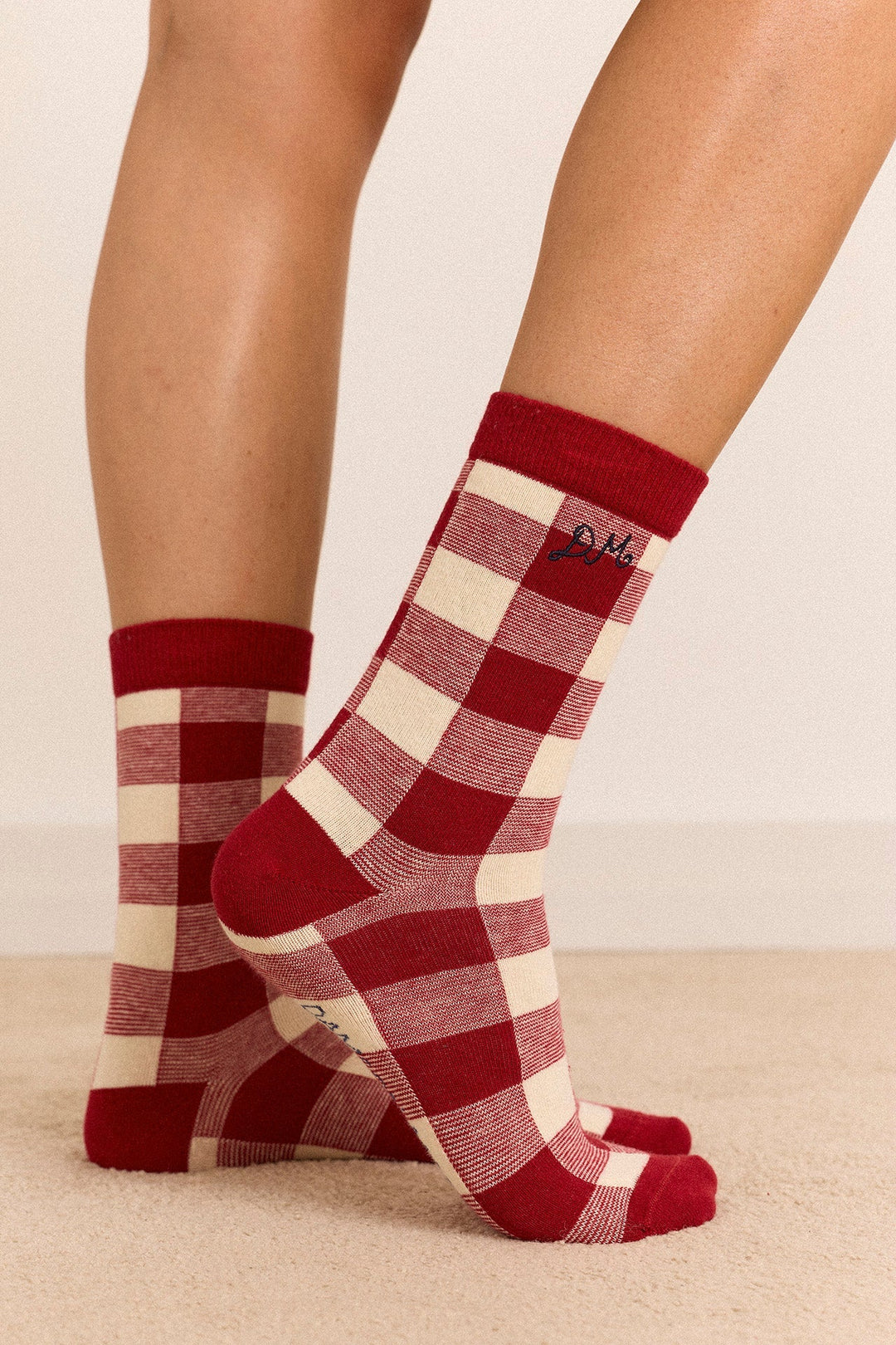 Damson Madder - Mixed Gingham 3 Pack Socks - Kalifornia Jean Bar