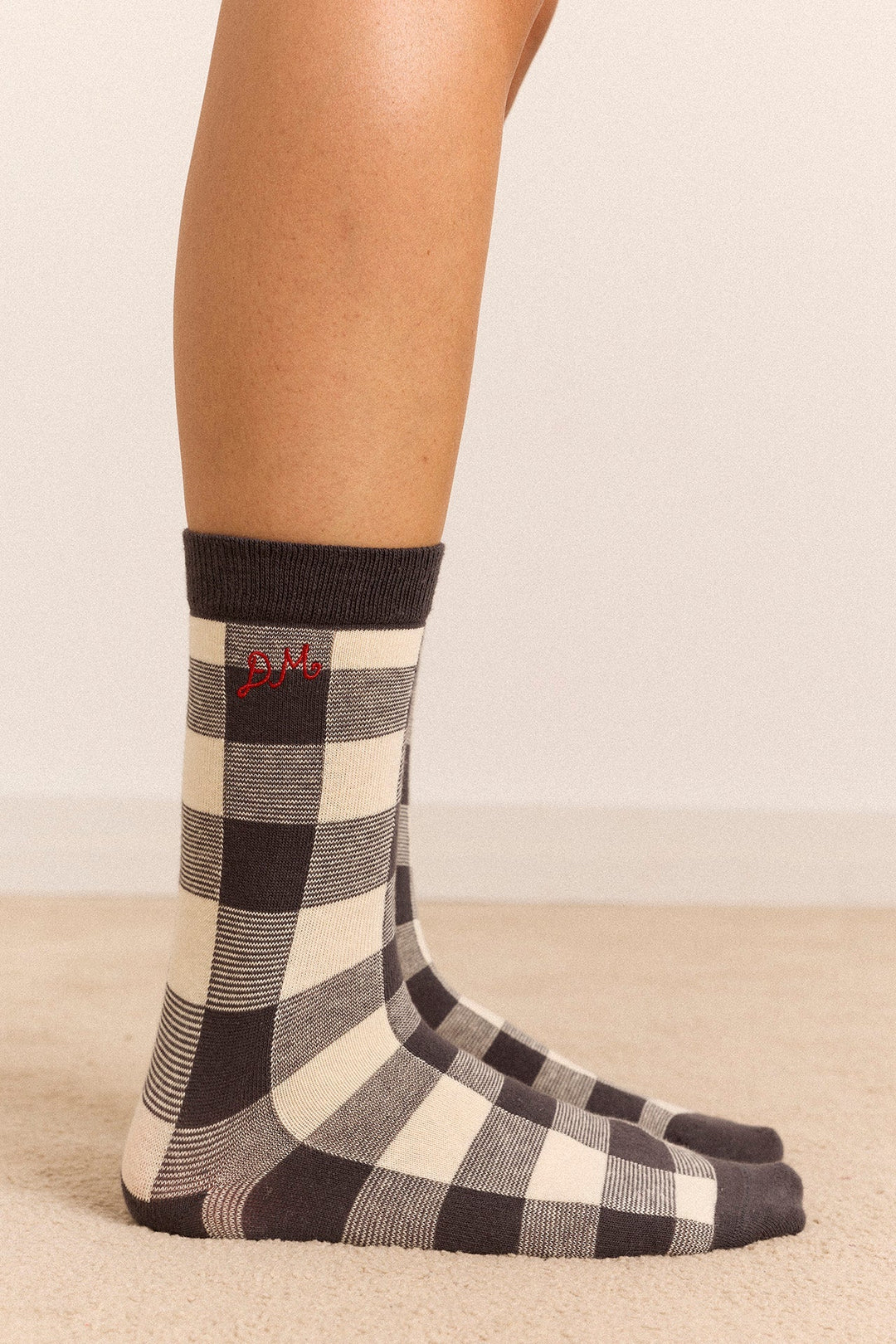 Damson Madder - Mixed Gingham 3 Pack Socks - Kalifornia Jean Bar