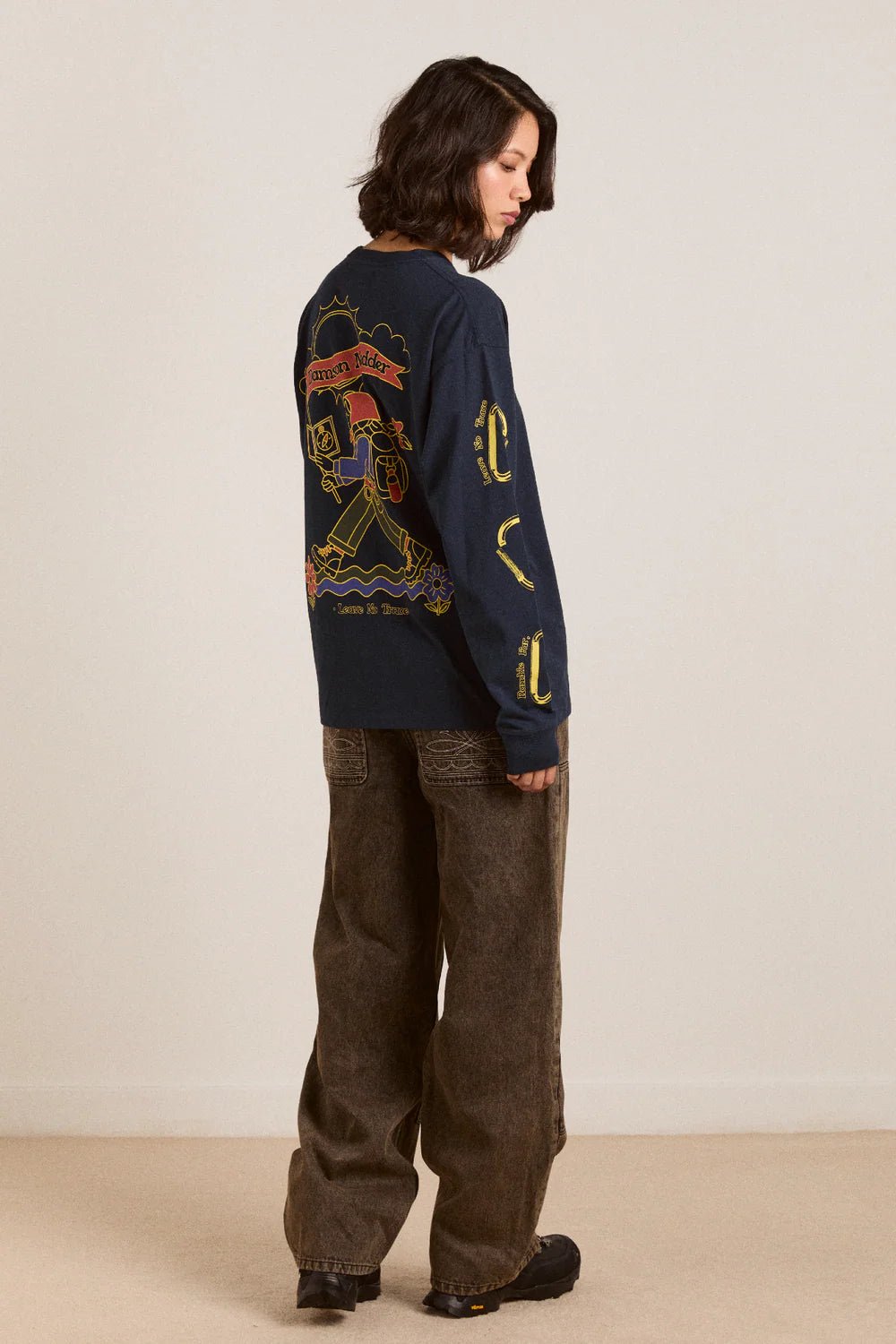 Damson Madder - Navy Rambler Longsleeve Tee - Kalifornia Jean Bar