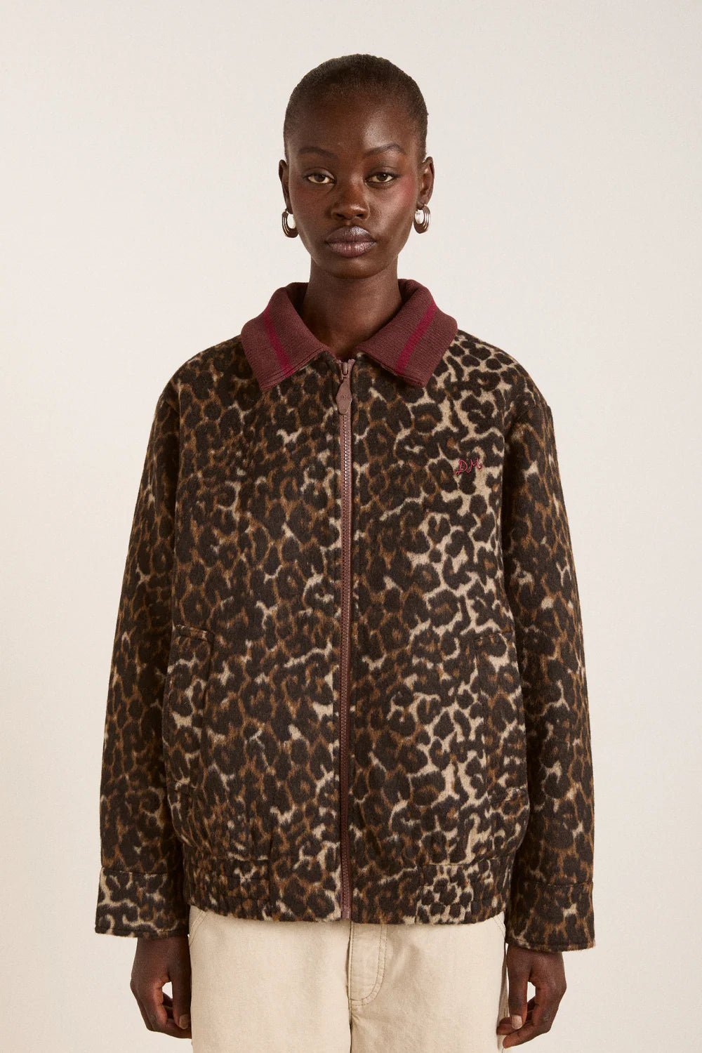 Damson Madder - Pixie Wool Bomber in Leopard - Kalifornia Jean Bar