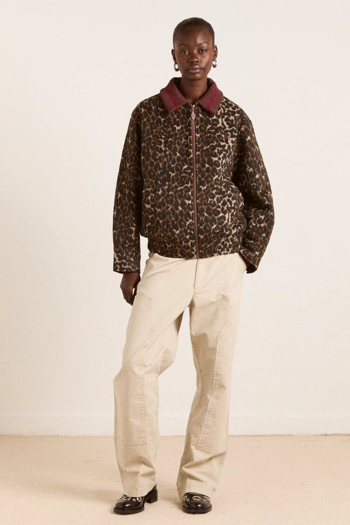 Damson Madder - Pixie Wool Bomber in Leopard - Kalifornia Jean Bar