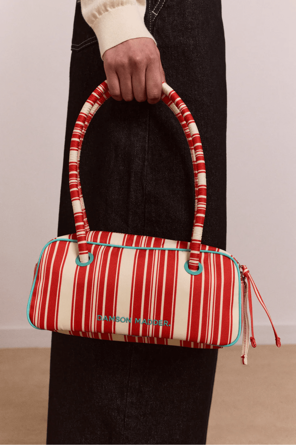 Damson Madder - Rennee Bowler Bag Cherry Deck Chair Stripe - Kalifornia Jean Bar