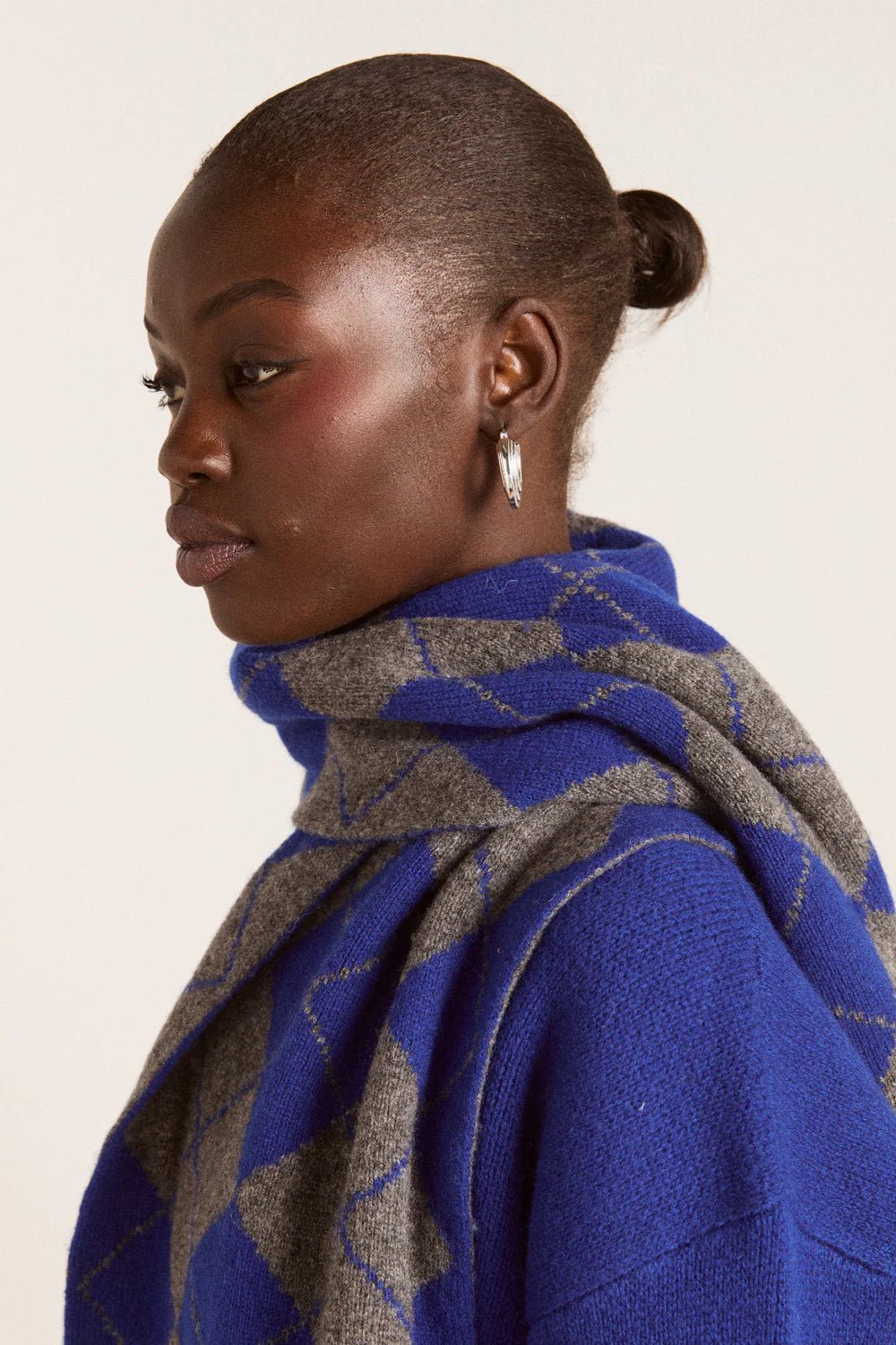 Damson Madder - Saskia Scarf in Argyle - Kalifornia Jean Bar