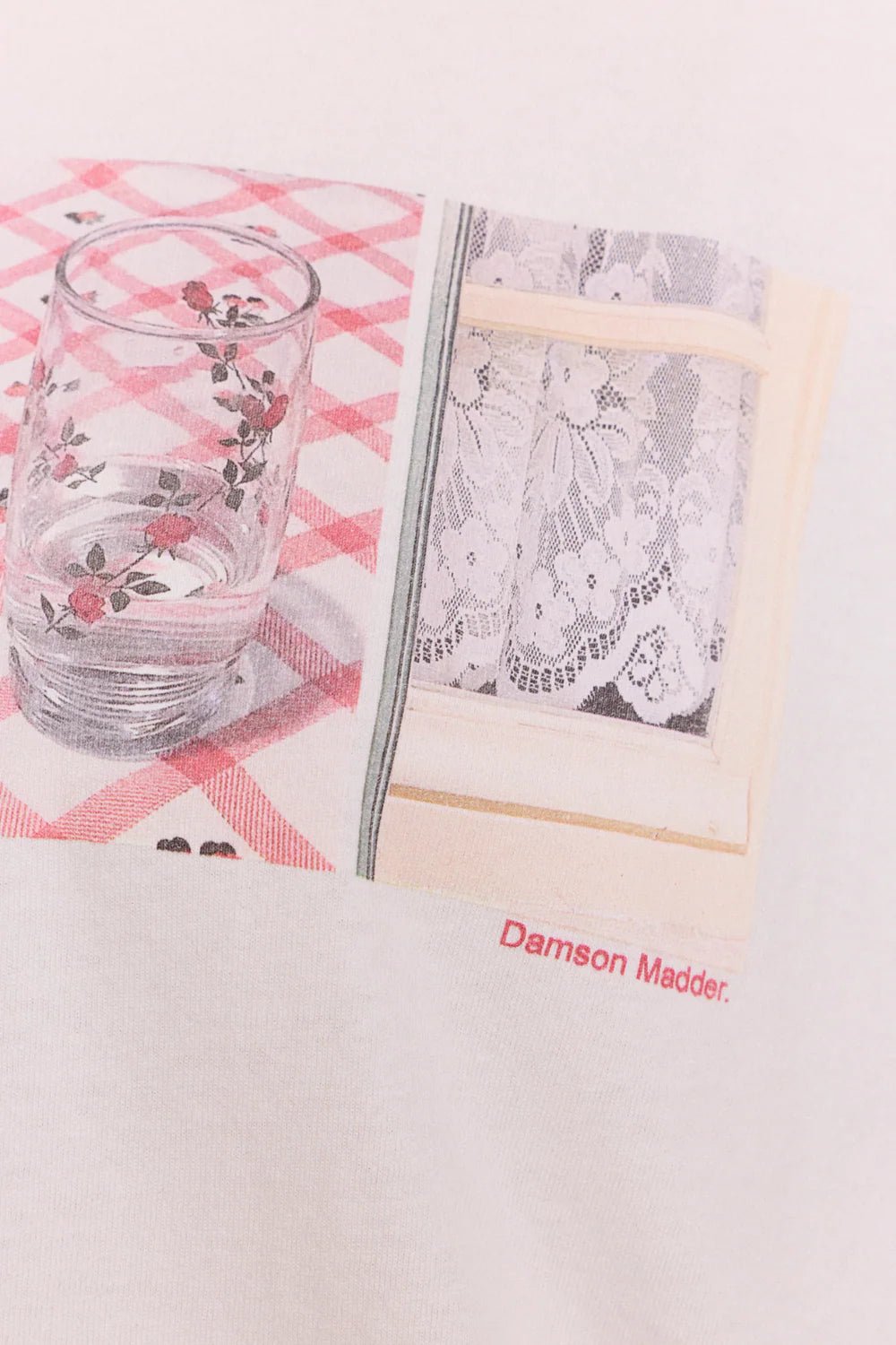 Damson Madder - Slow Life Crossword Graphic Tee Ecru - Kalifornia Jean Bar