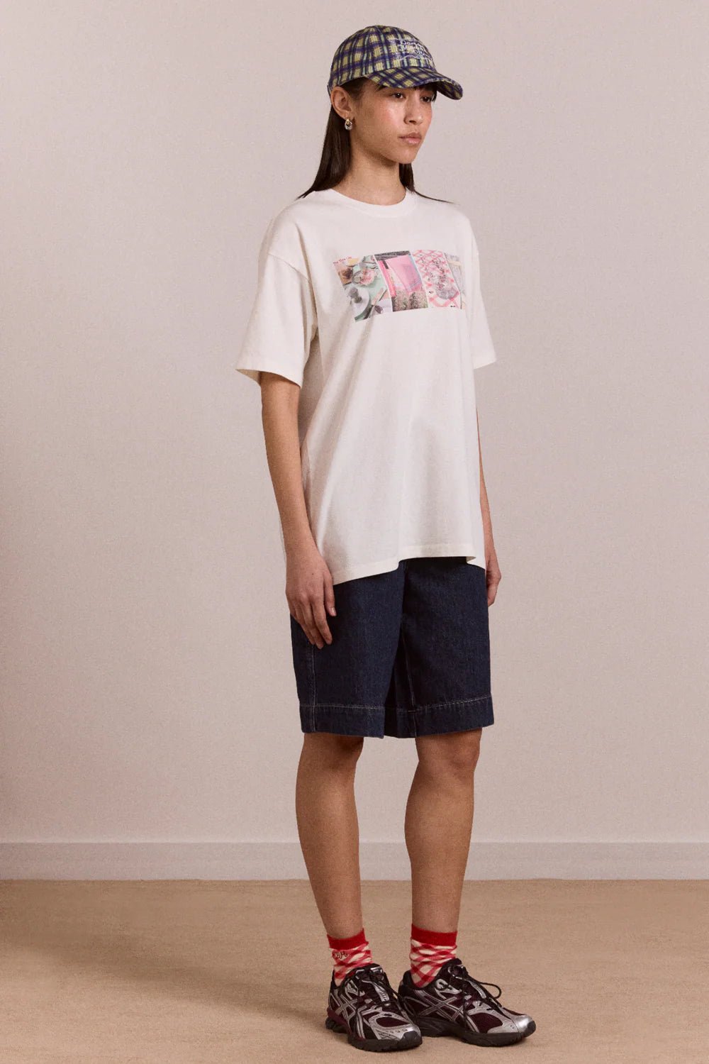 Damson Madder - Slow Life Crossword Graphic Tee Ecru - Kalifornia Jean Bar
