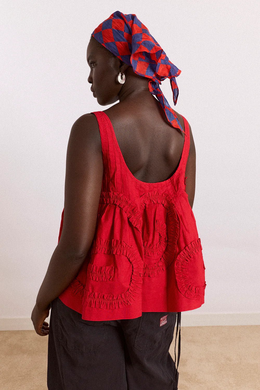 Damson Madder - Stella Ruffle Cami in Red - Kalifornia Jean Bar