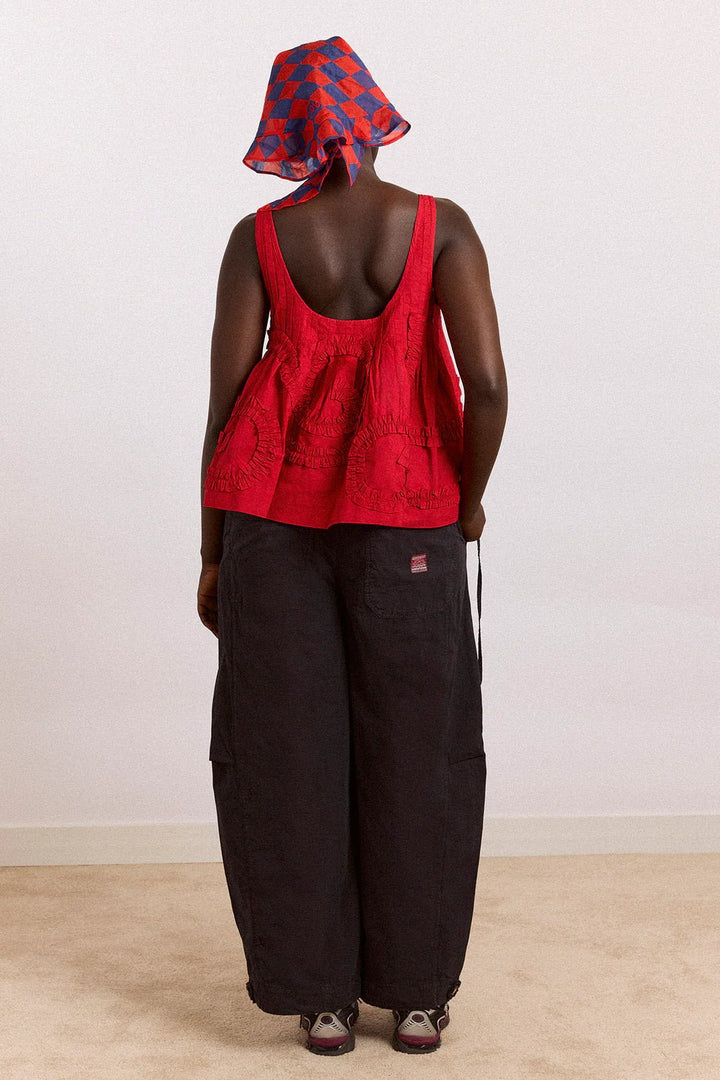 Damson Madder - Stella Ruffle Cami in Red - Kalifornia Jean Bar