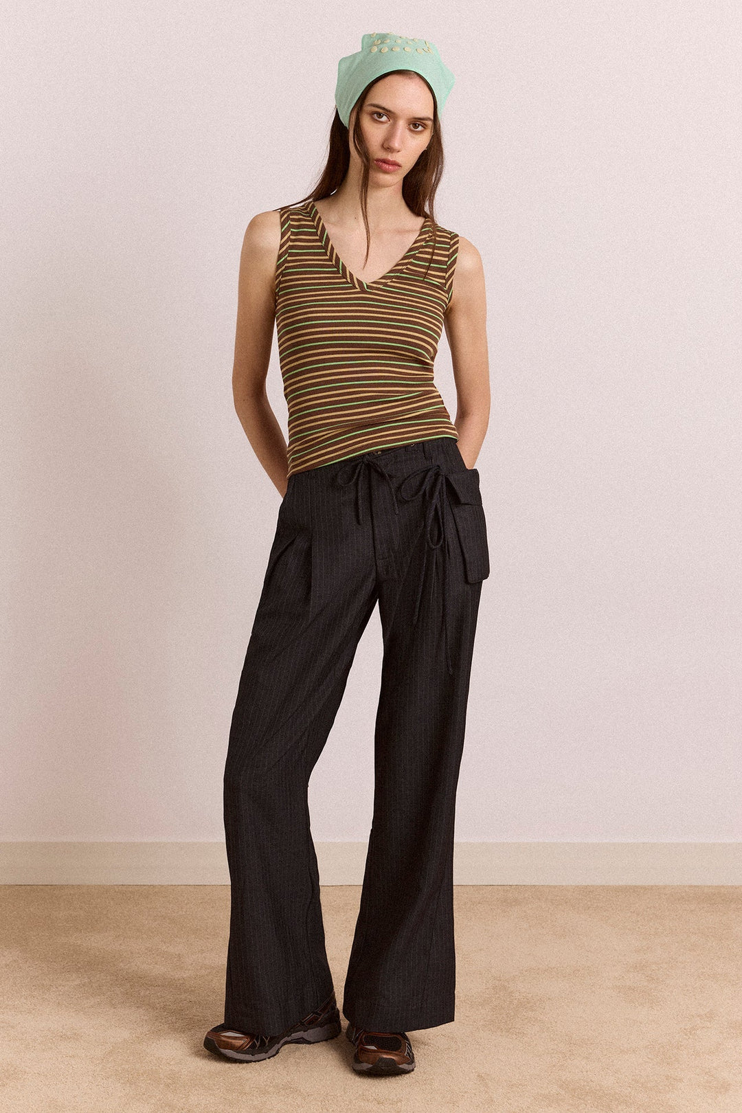 Damson Madder - Tatianna Trouser in Pinstripe - Kalifornia Jean Bar