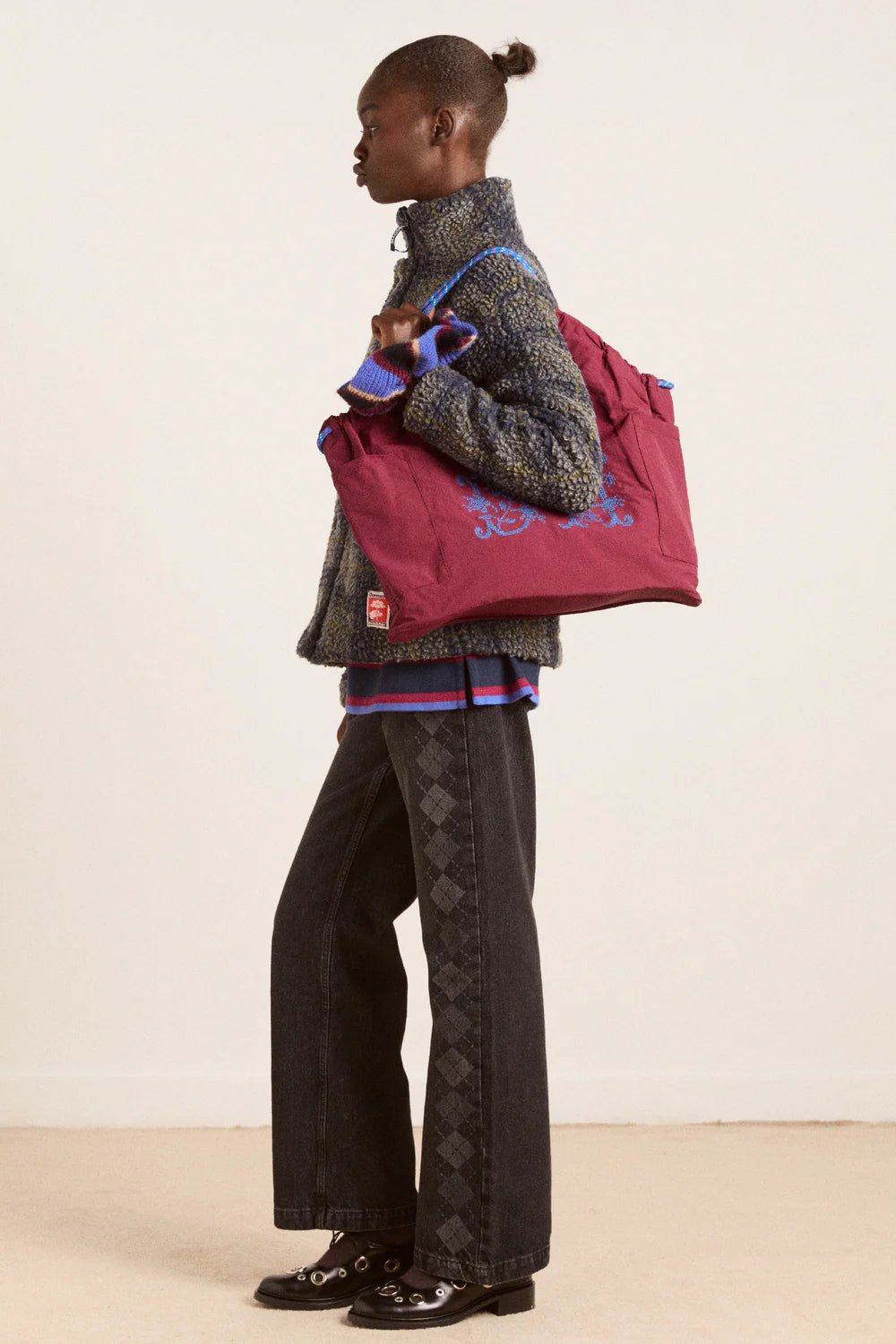 Damson Madder - Wilma Techy Shopper in Burgundy - Kalifornia Jean Bar