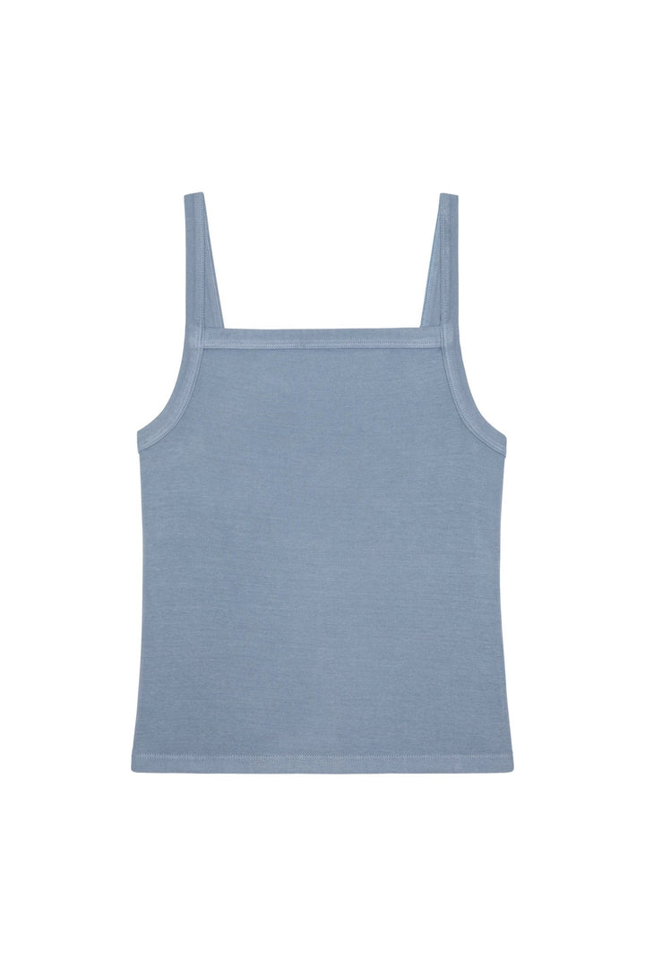 Donni - Baby Rib Square Neck Tank Cornflower - Kalifornia Jean Bar