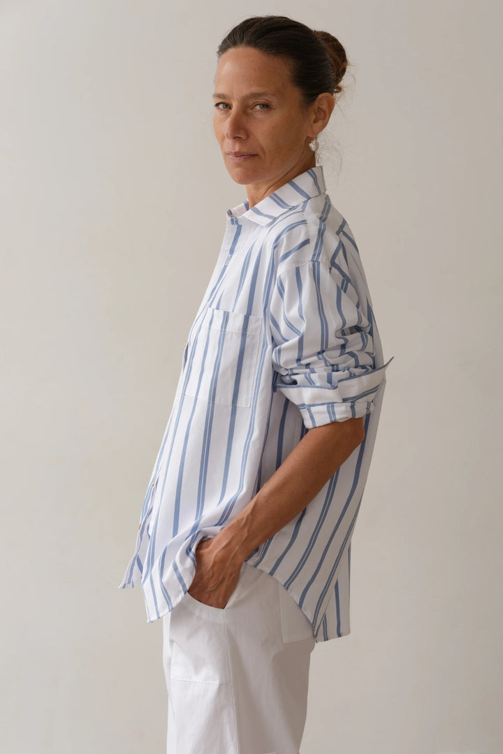 Donni - Cornflower Poplin Shirt - Kalifornia Jean Bar