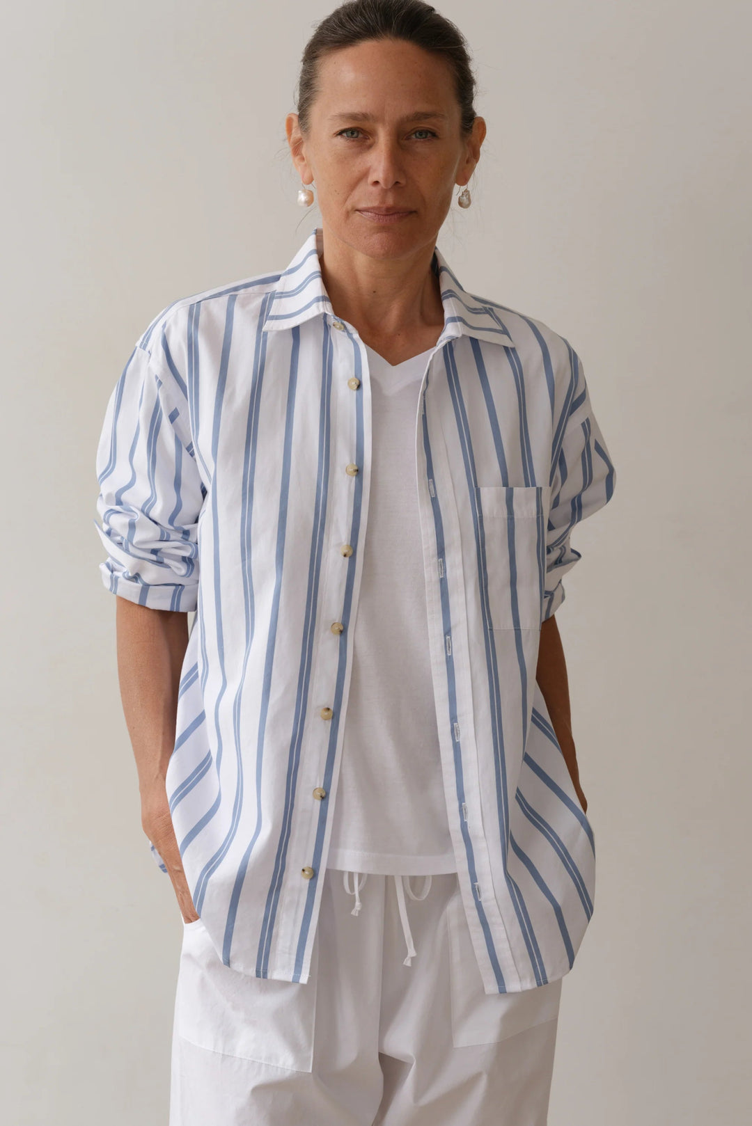 Donni - Cornflower Poplin Shirt - Kalifornia Jean Bar