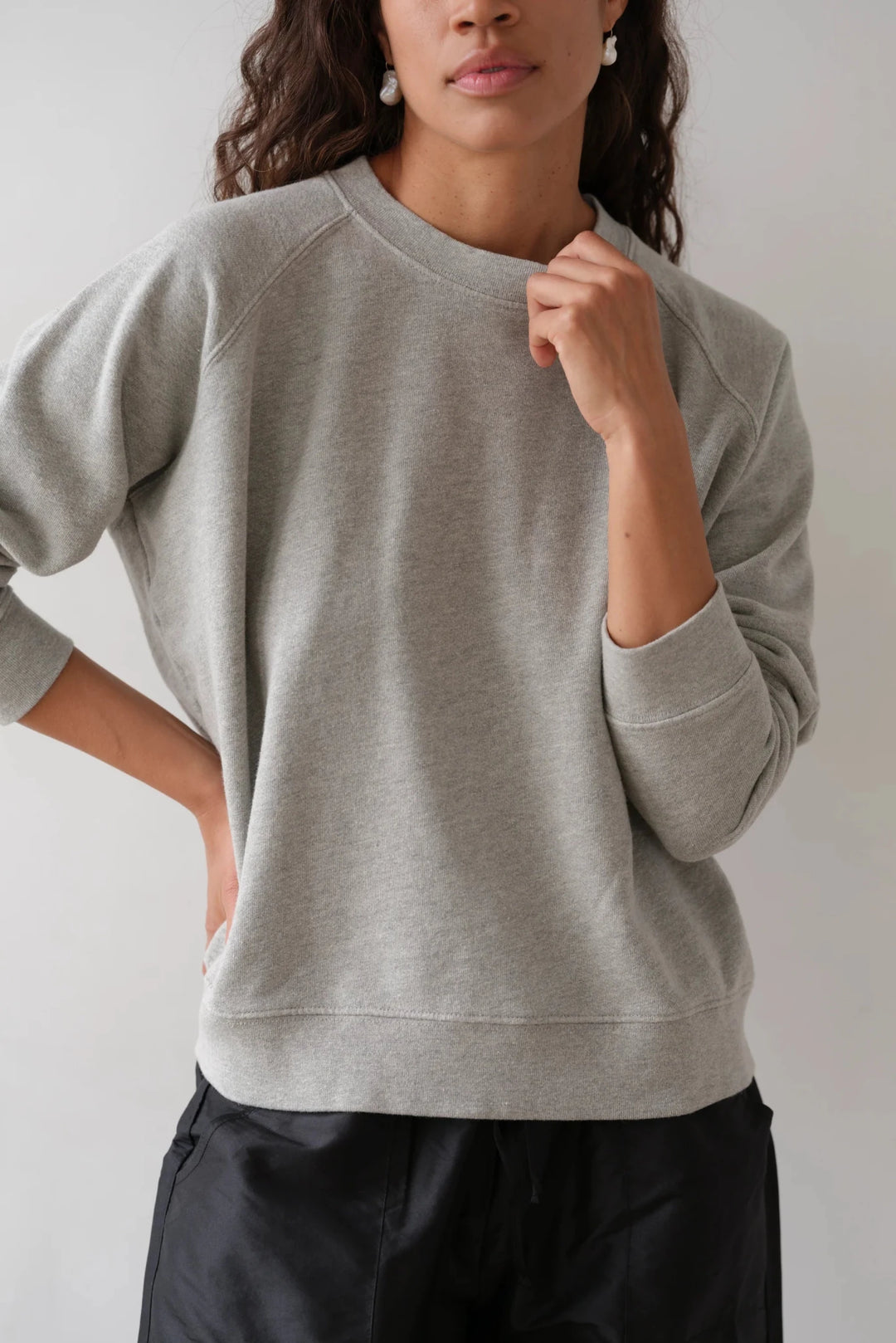 Donni - Eco Terry Crewneck Heather Grey - Kalifornia Jean Bar