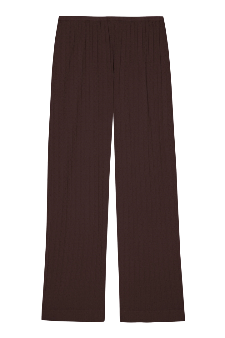 Donni - Espresso Pointelle Simple Crop Pant - Kalifornia Jean Bar