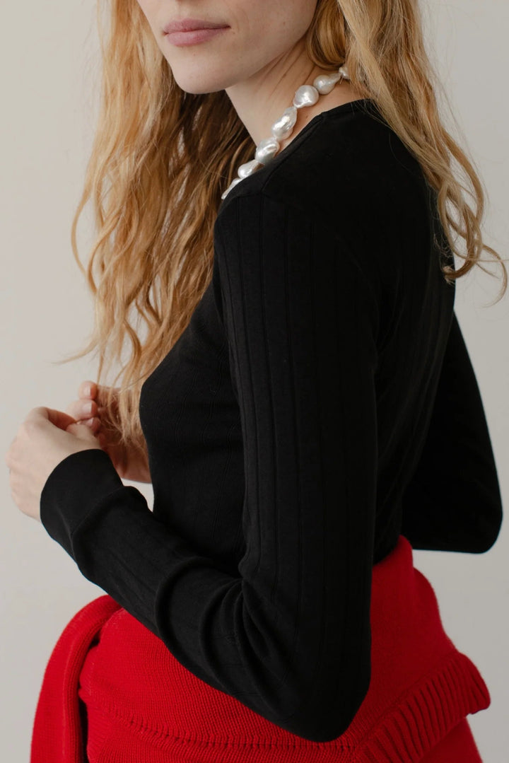 Donni - Jet Pointelle Long Sleeve - Kalifornia Jean Bar