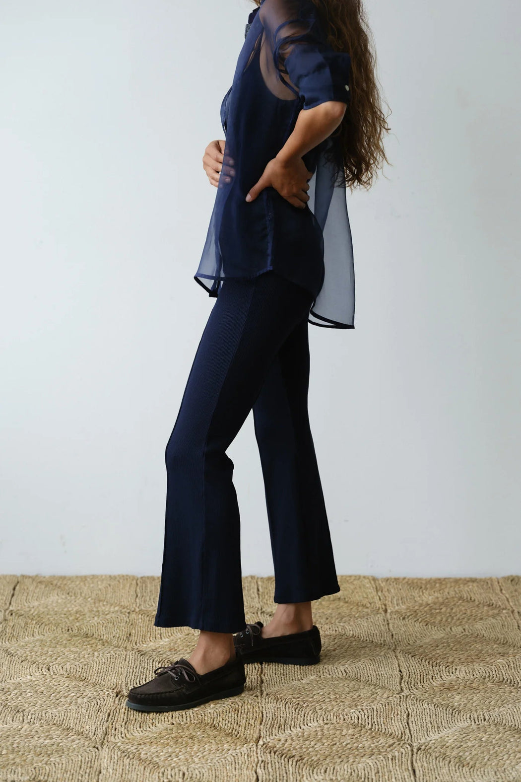 Donni - Navy Rib Kick Flare Pant - Kalifornia Jean BarDonni - Navy Rib Kick Flare Pant