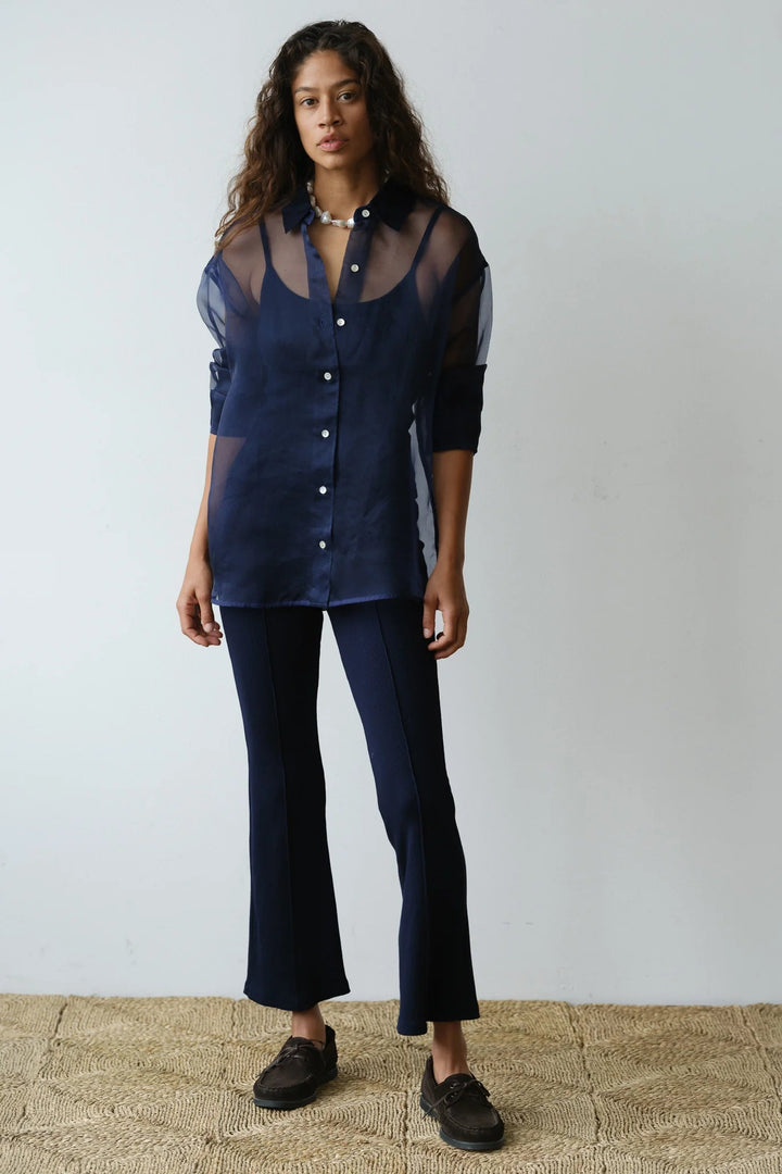 Donni - Navy Rib Kick Flare Pant - Kalifornia Jean Bar