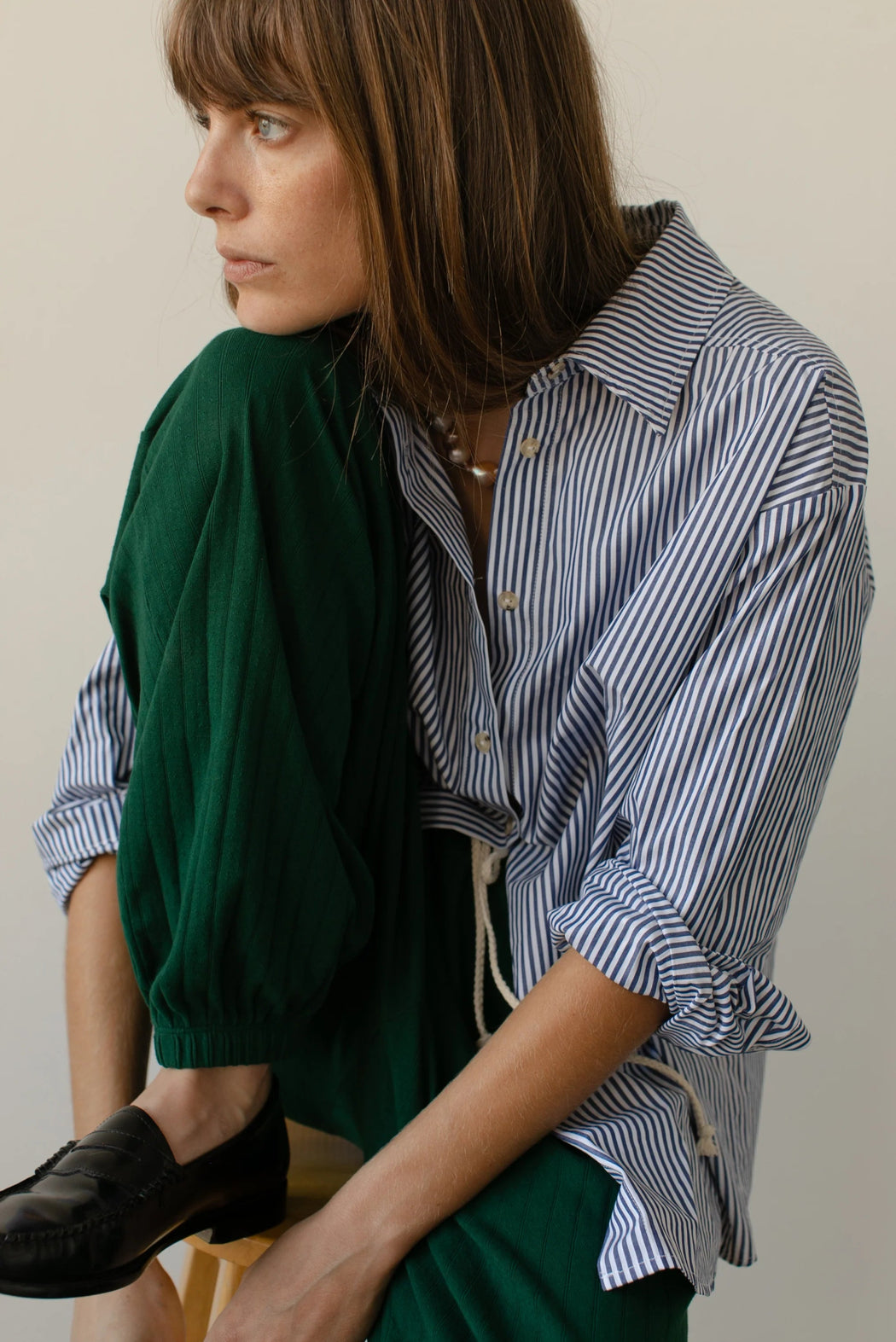 Donni - Navy Stripe Pop Shirt Button - Down - Kalifornia Jean BarDonni - Navy Stripe Pop Shirt Button - Down