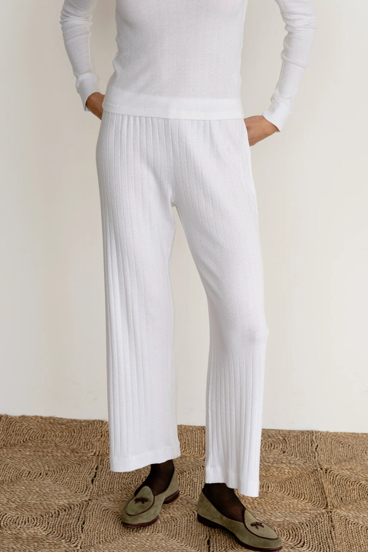 Donni - Powder Pointelle Simple Crop Pant - Kalifornia Jean Bar