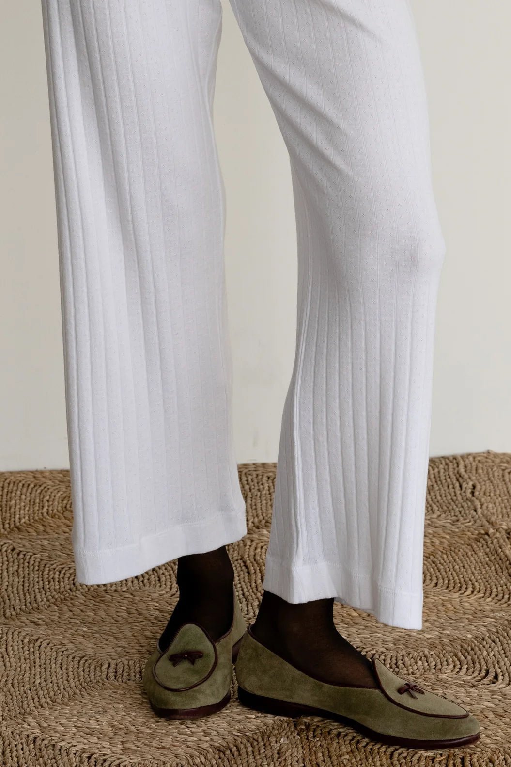 Donni - Powder Pointelle Simple Crop Pant - Kalifornia Jean Bar