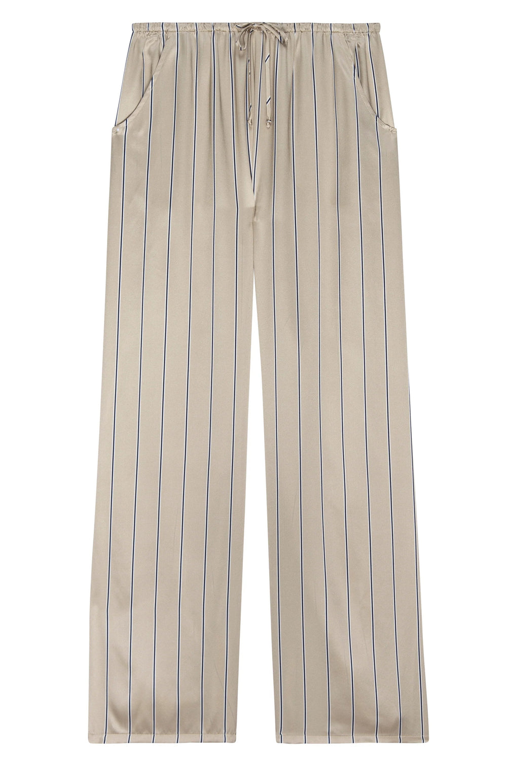 DONNI - Sand Pinstripe Silk Pant - Kalifornia Jean Bar