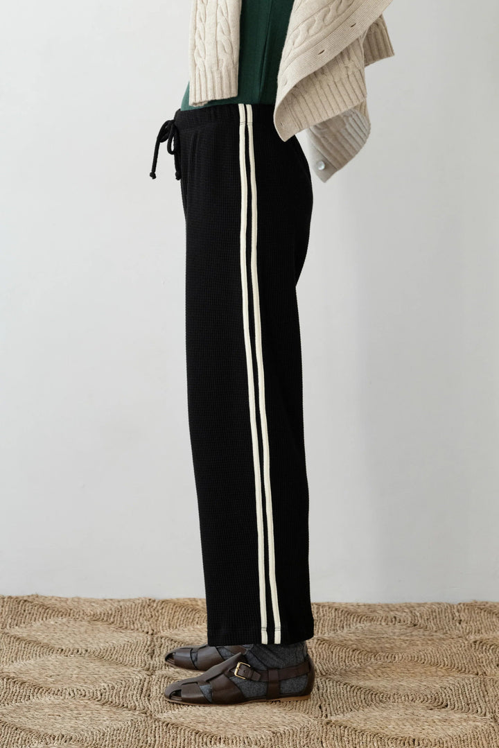 DONNI - Stripe Thermal Crop Pant in Jet - Kalifornia Jean Bar