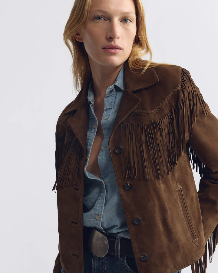 Nili Lotan - Eloi Suede Jacket Hazelnut