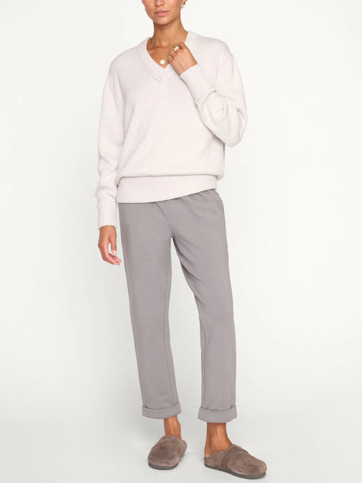 Brochu Walker - Emery Knit Vee Sweater in Dove Grey