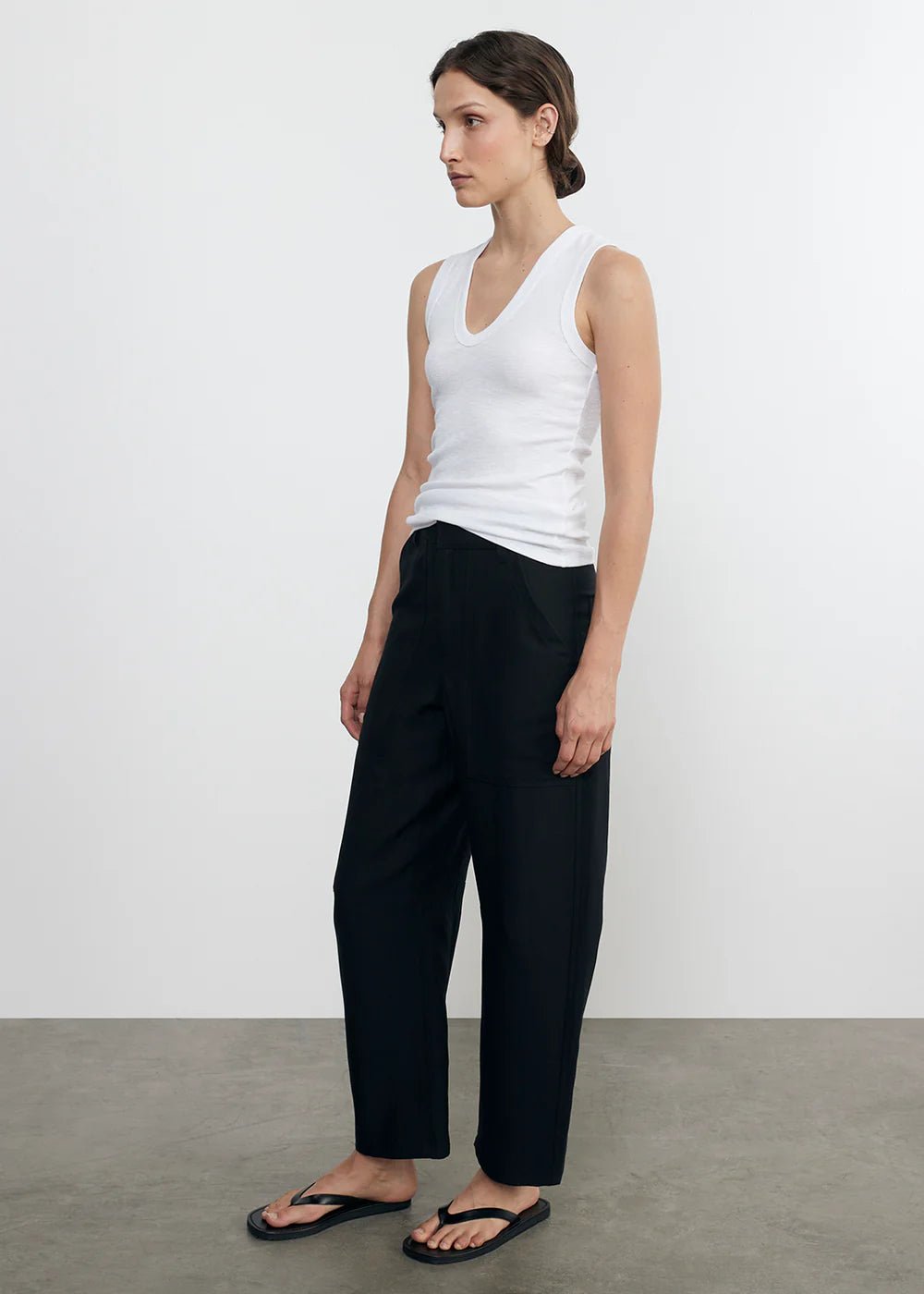 Enza Costa - Black Twill Work Pant - Kalifornia Jean Bar