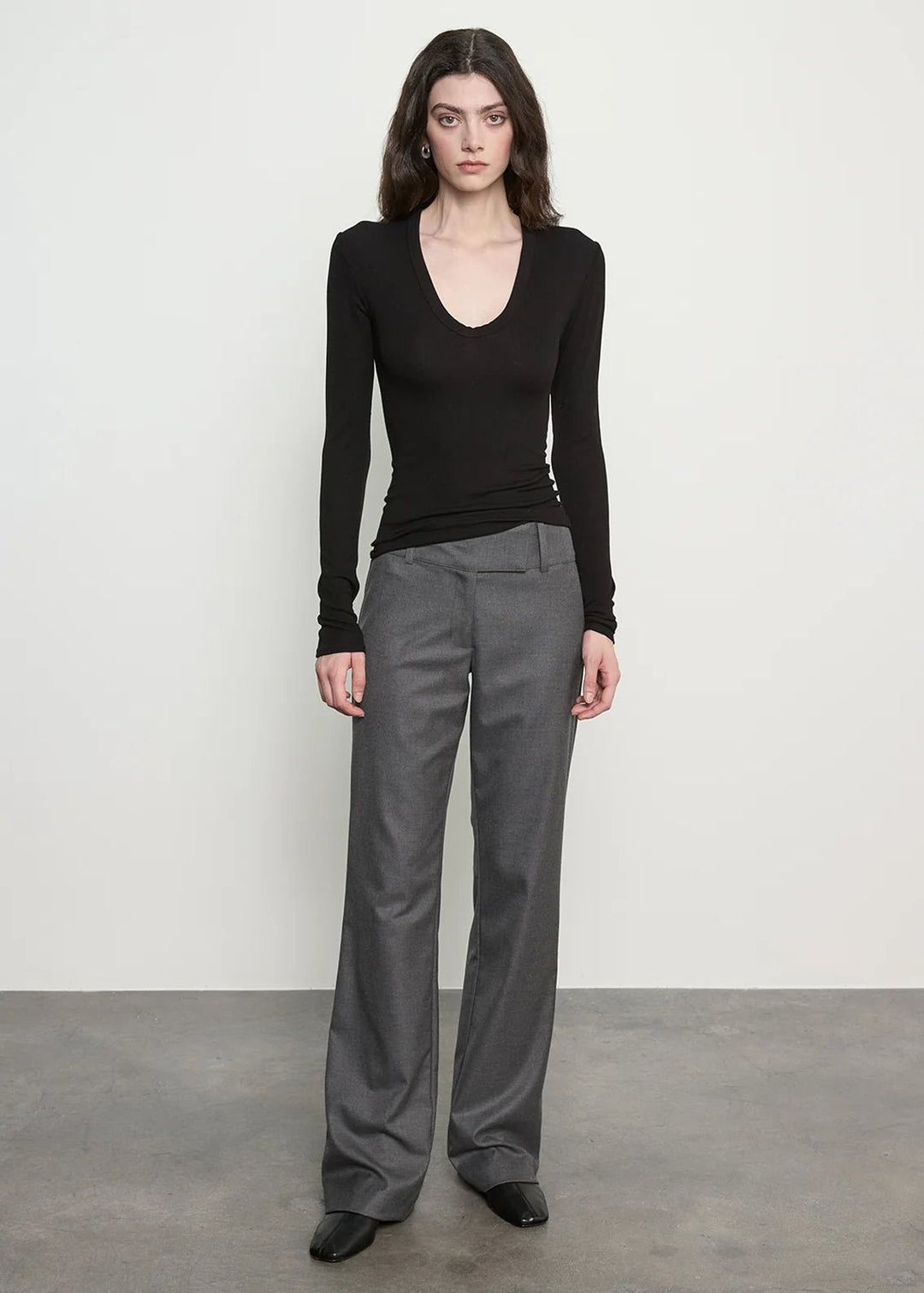 Enza Costa - Suit Minimal Trouser Dark Heather Grey - Kalifornia Jean Bar