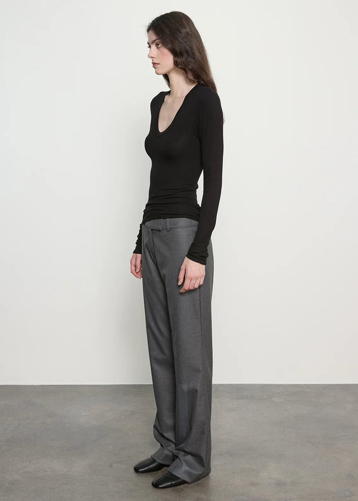 Enza Costa - Suit Minimal Trouser Dark Heather Grey - Kalifornia Jean Bar
