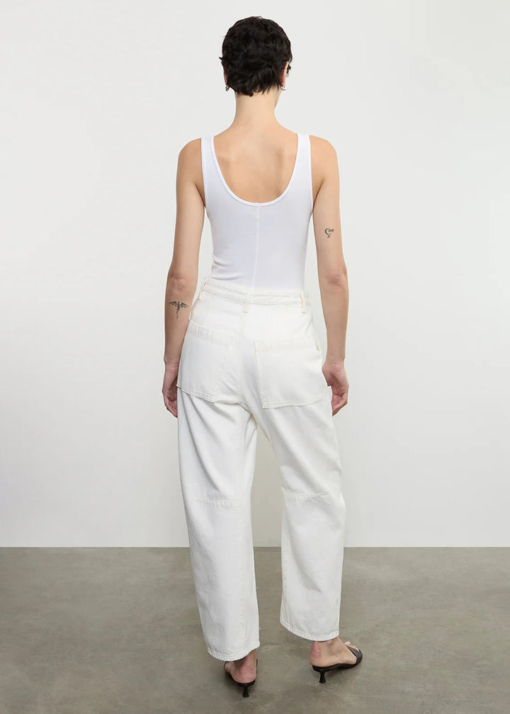 Enza Costa TS - Ecru Utility Italian Denim Pant - Kalifornia Jean Bar
