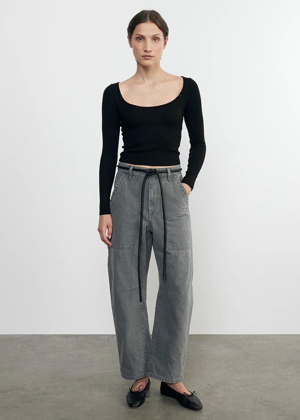 Enza Costa - Washed Grey Smoked Utility Pant - Kalifornia Jean Bar