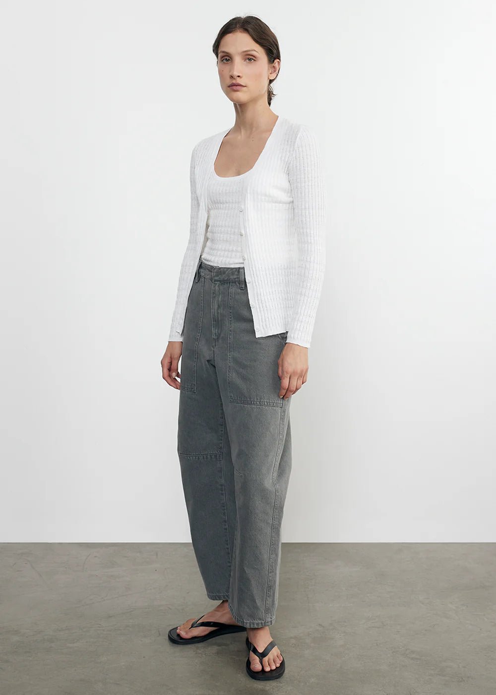 Enza Costa - Washed Grey Smoked Utility Pant - Kalifornia Jean Bar