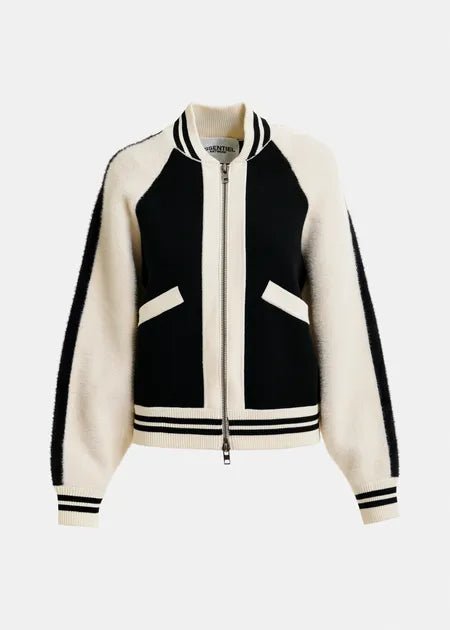 Essentiel Antwerp - Black White Faux Fur Knitted Bomber - Kalifornia Jean Bar