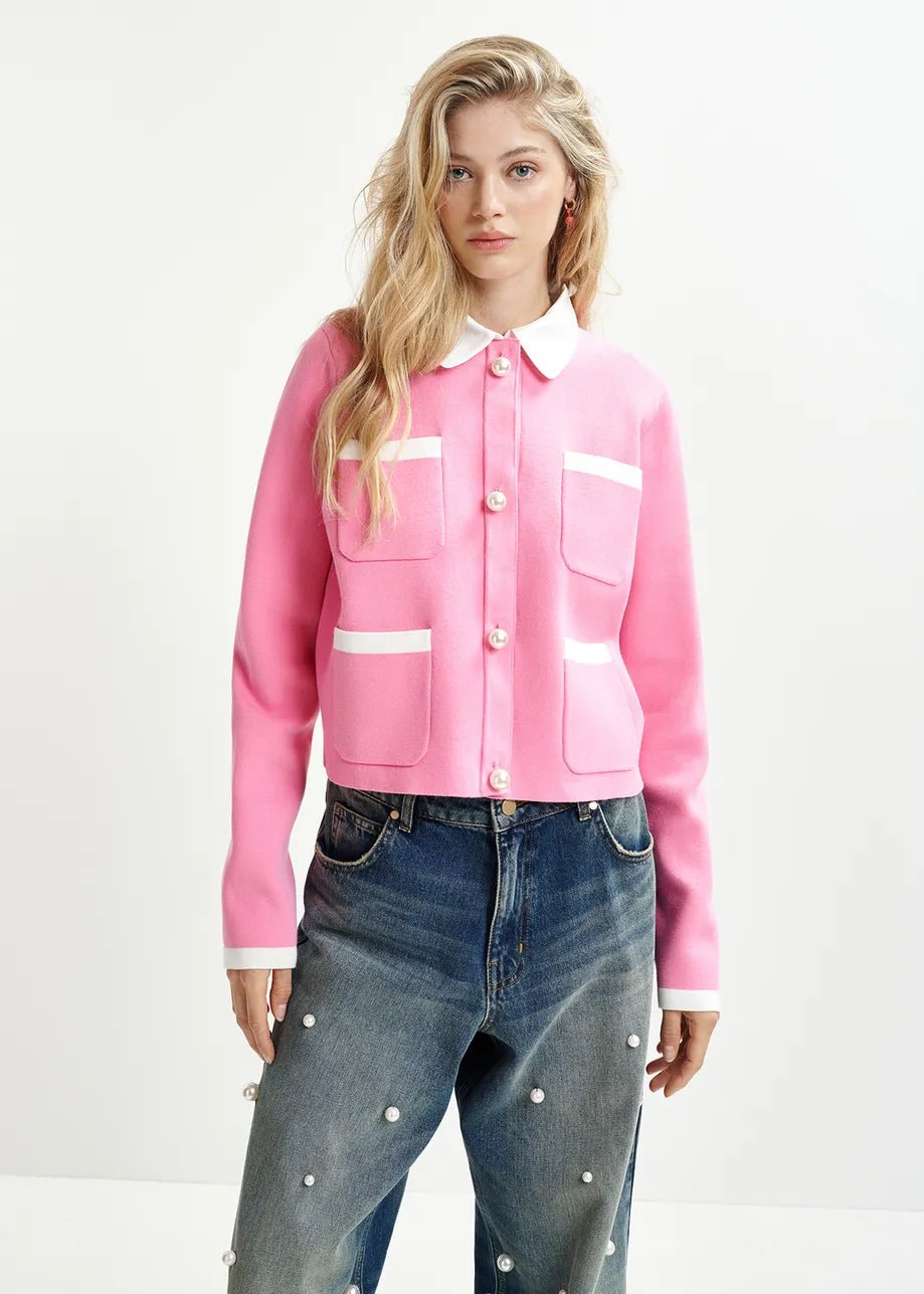 Essentiel Antwerp - Haurel Knitted Jacket Lipgloss Pink - Kalifornia Jean Bar