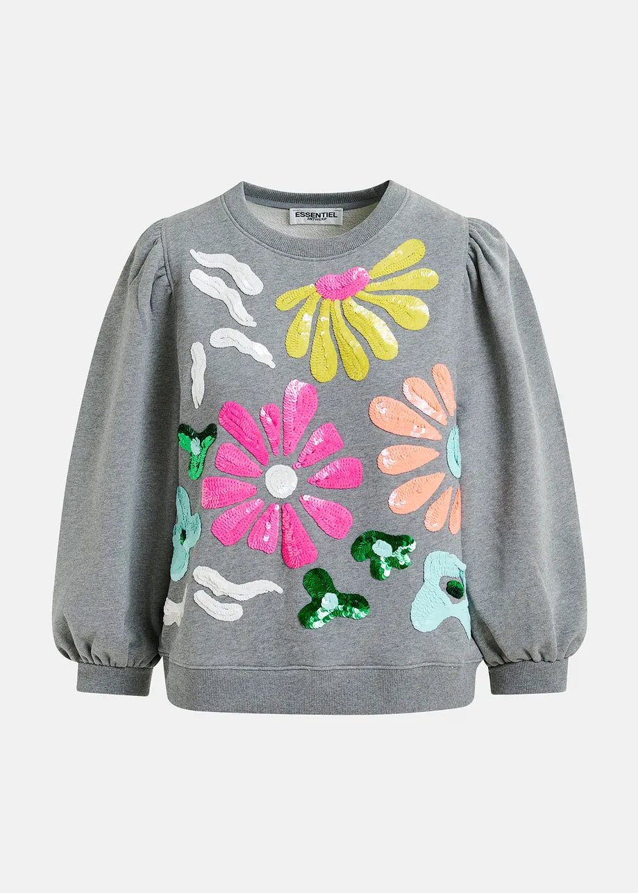 Essentiel Antwerp - Hun Flower Embo Sweatshirt - Kalifornia Jean Bar